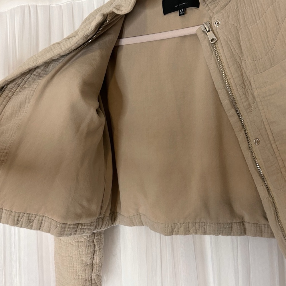 7 For All Mankind Tan Puffer Coat with Quilted Design - Picture 6 of 8